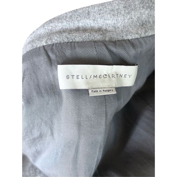 New Stella McCartney Wool Blend Belted Gray Knee Length Coat Women size 36 - Picture 10 of 16